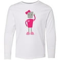 thumbnail image 3 of Inktastic Cute Robot, Girl Robot, Pink Robot With Ribbon Long Sleeve Youth T-Shirt, 3 of 5