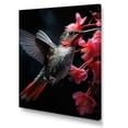 thumbnail image 2 of Designart "Vibrant Hummingbird Grey Coral Elegance I" Animals Canvas Print, 2 of 5