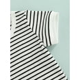 thumbnail image 6 of Seyurigaoka 2 Pieces Baby Boy Girl Summer Clothing Stripe Knit Round Neck Short Sleeve Top + Triangle Shorts Outifts, 6 of 9