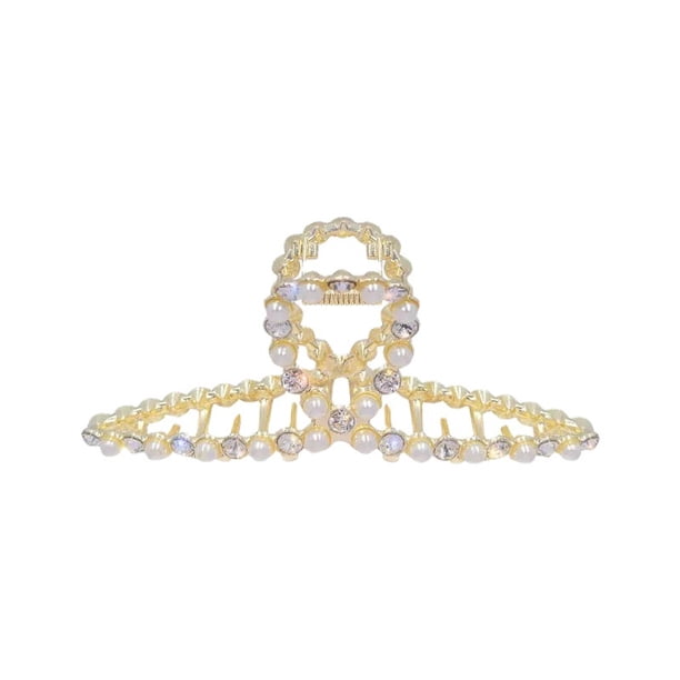 Juego de 3 pinzas para el cabello flexibles de metal dorado antideslizantes para mujeres y niñas