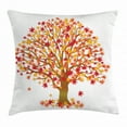 thumbnail image 1 of Autumn Throw Pillow Cushion Cover, Fall Season Maple Tree with Foliage in Warm Colors Romantic Nature Illustration, Decorative Square Accent Pillow Case, 18 X 18 Inches, Multicolor, by Ambesonne, 1 of 2