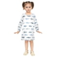 thumbnail image 2 of Girls' long-sleeved dress Cute Shark Girls' A-line dress with ribbed cuffs Soft and comfortable, 2 of 6