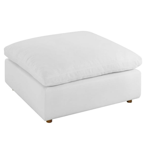 Commix Down Filled Overstuffed Ottoman Pure White