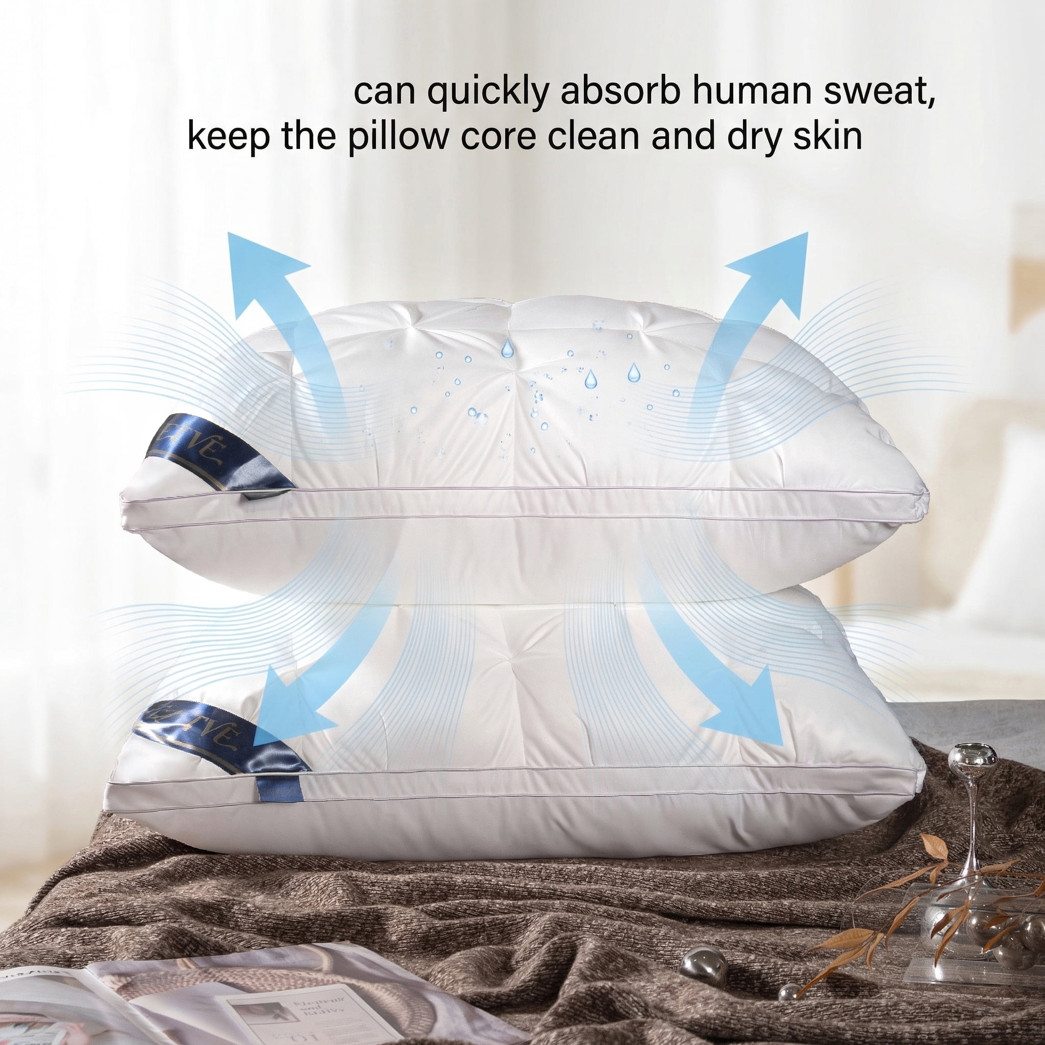 2PCS Hotel Quality Pinch Pleat Pillow, Breathable & Skin-Friendly Pillow Core, Light Luxury Decorative Pillow, Neck Support & Sleep Enhancing Pillow, Available in Multiple Colors(white,King)