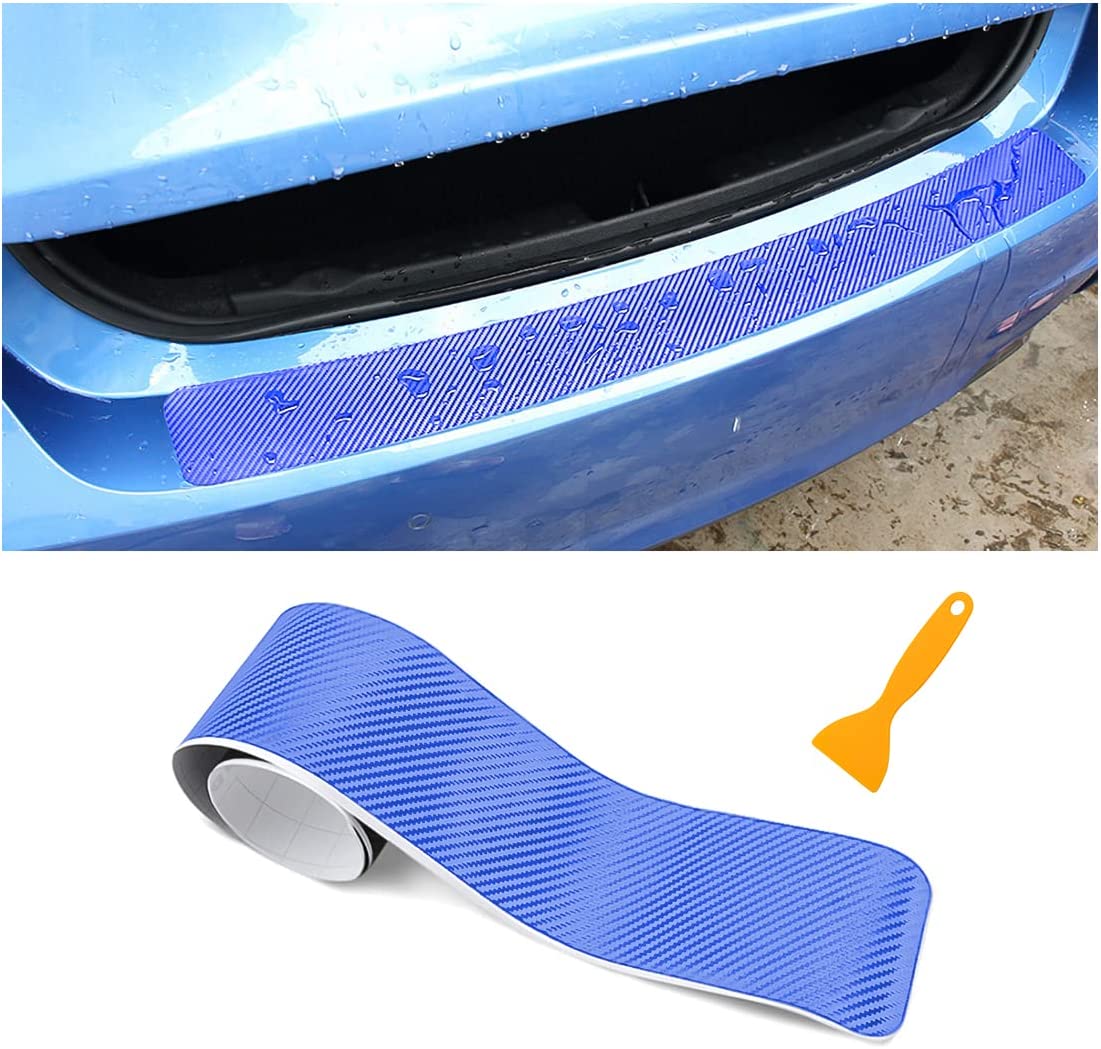 Car Rear Bumper Protector Guard, Carbon Fiber Anti-Scratch Sticker to  Protect Car Door Edge, Trunk Sill Door Entry Trim