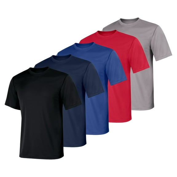 Hanes Sport Cool DRI Men's Performance T-Shirt, Value 5-Pack Black/Graphite/Deep Royal/Deep Red/Navy XL