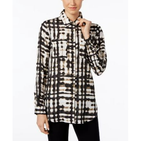 Calvin Klein Black Blazer - Calvin Klein Tab-Sleeve Printed Tunic Black Matrix L
