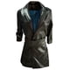 thumbnail image 4 of Vestido de manga larga con cuello de traje de cuero ancho para mujer a la moda, chaqueta de cuero, cinturón, abrigo superior Pompotops  hdfakjf5691, 4 of 8