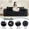 thumbnail image 5 of Jopat 80" Loveseat Sofa Couch,Cloud 3 Seater Boneless Couch,Deep Seat Corduroy Sofa,Modern Compressed Sofa Small Couches for Small Spaces,Apartement,Black, 5 of 7