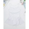thumbnail image 3 of Fldy Kids Girls Rhinestone Mesh Splice Ballet Leotard Skirt Lyrical Dance Ice Skating Dress White 6, 3 of 7