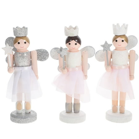 

3pcs Christmas Decorative Nutcracker Ornaments Angel Puppet Shopwindow Scene Decors