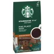 Starbucks VIA Pike Place Roast, Medium Roast Instant Coffee Packets, Single-Serve, 8 Count