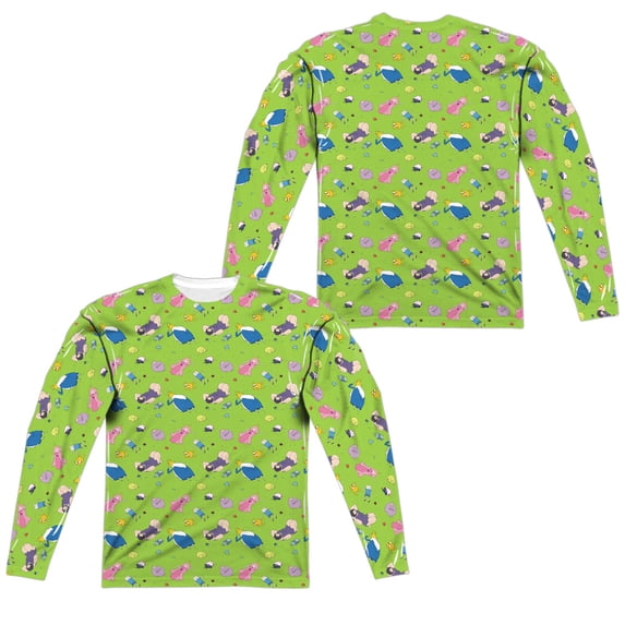 Adventure Time - Green Fields (Front/Back Print) - Regular Fit Long Sleeve Shirt - Small