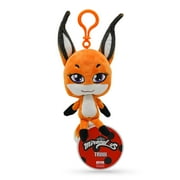 Miraculous Ladybug - Kwami Lifesize Trixx, 5-inch Fox Plush Clip-on Toys for Kids, Super Soft Collectible Stuffed Toy with Glitter Stitch Eyes and Color Matching Backpack Keychain, Wyncor