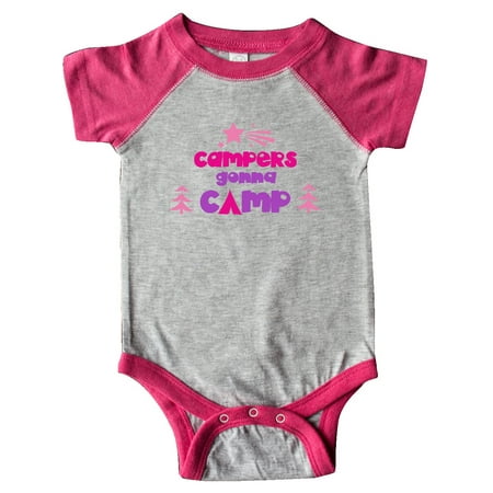 

Inktastic Campers Gonna Camp Stars Trees - Pink Purple Gift Baby Boy or Baby Girl Bodysuit