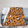 thumbnail image 3 of Halloween Hello Kitty Kawaii Flannel Blanket Cartoon Bed Blanket Office Lunch Break Air Conditioning Blanket for Adults Girls 40x50 H-3, 3 of 5
