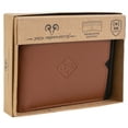 thumbnail image 6 of Jack Abrahams Mens Genuine Goat Nappa Leather Bi-Fold RFID Front Pocket Wallet (Cognac/Black), 6 of 8