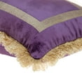thumbnail image 4 of Boho Purple with Gold Fringe Decorative Lumbar Throw Pillow, 4 of 5