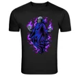 thumbnail image 1 of Grim Reaper Magic Flames T-Shirt - Dark Fantasy Skeleton Robe Z5086, S-5XL, 1 of 4