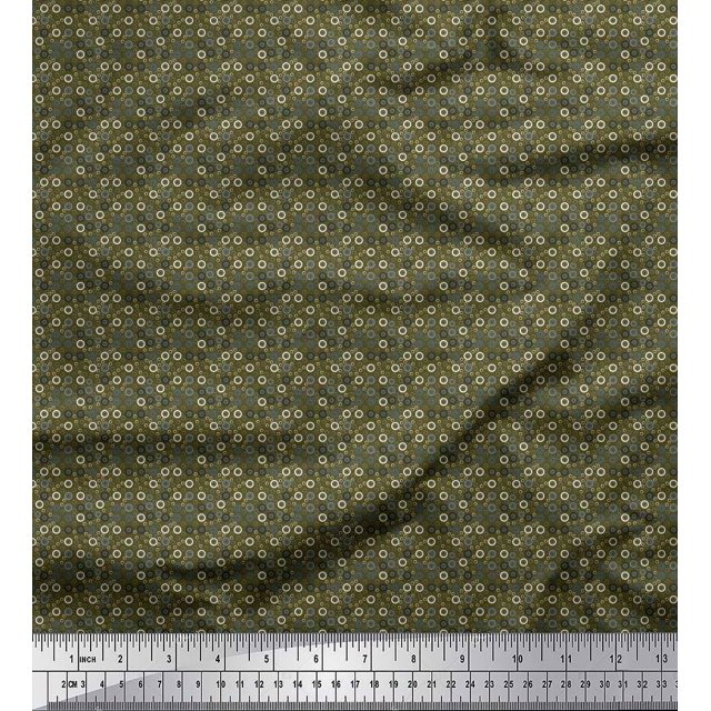 Soimoi Rayon Fabric Circle Small Fabric Prints by Yard 42 Inch Wide
