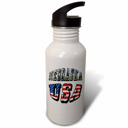 

Nebraska Picture and Flag USA Text 21 oz Sports Water Bottle wb-55276-1