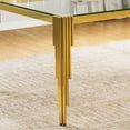 thumbnail image 7 of 37" Square Clear Tempered Glass Dining Table for 2-4 People, Modern Kitchen Table with Irregular Stainless Steel Legs, Dining Table for Small Space, Apartment Studio, Home Office, 7 of 7