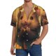 thumbnail image 1 of Balery Cute Sunflower Guinea Pig Camisa Casual de Manga Corta con Botones para Hombre, Texturizada, Estilo Cubano, para Playa, Verano-3X-Large, 1 of 5