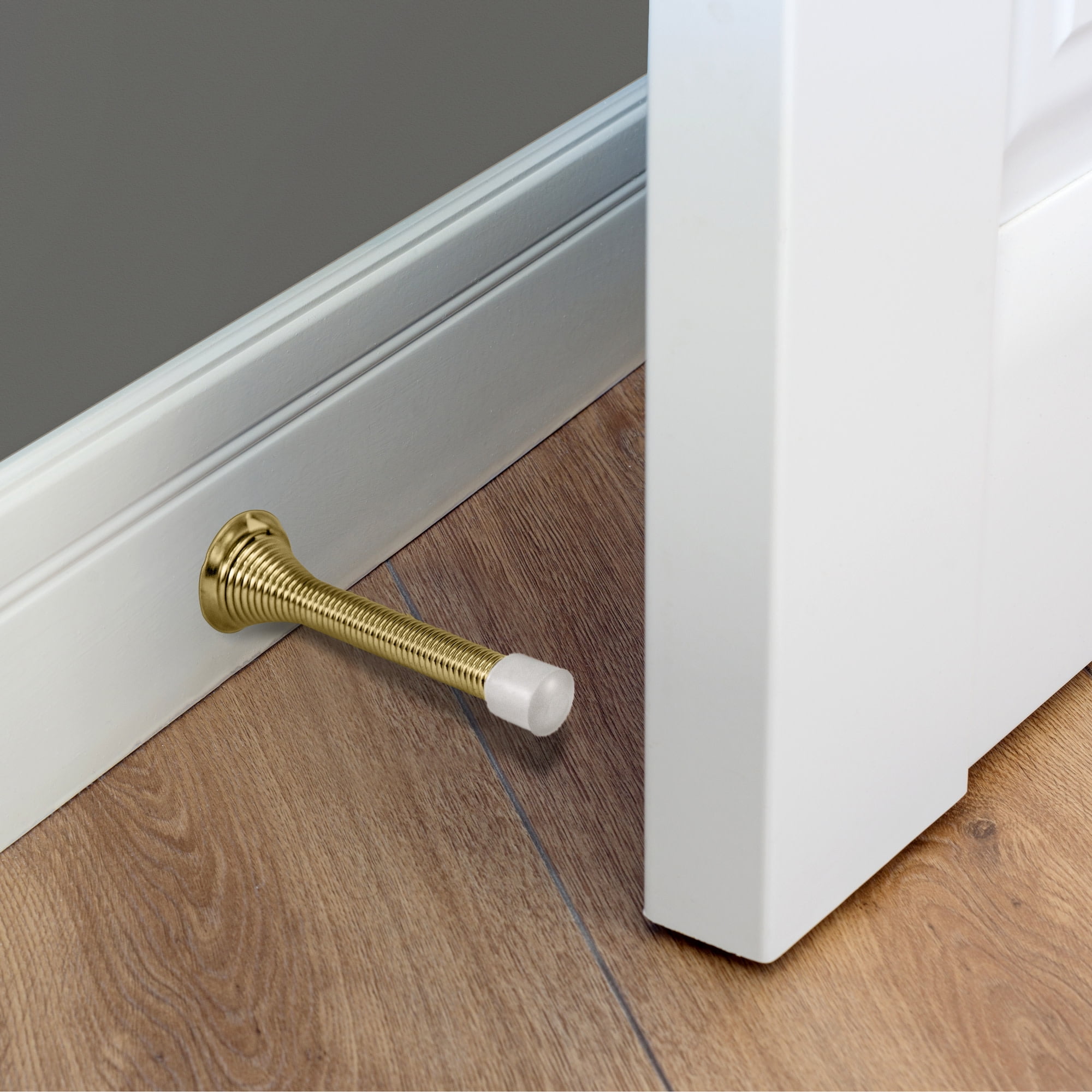 Design House 20-Pack Spring Door Stop Wall Protector with Rubber Tip, Polished Brass