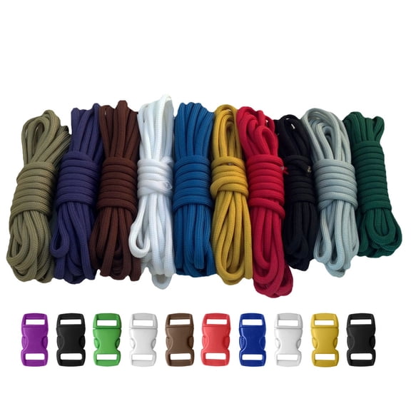 Paracord Planet 550lb Type III Paracord Combo Crafting Kits with Buckles