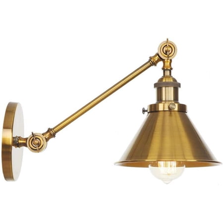 Swing Arm Wall Lamp – Vintage E27 Dimmable Plug-In Wall Sconce, Industrial Black Finish For Bedroom, Farmhouse, Living Room & Gallery