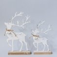 thumbnail image 1 of Set Of 2 Metal Reindeer On Wooden Base Figurine, 1 of 2