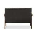 thumbnail image 4 of Baxton Studio Nikko Mid-century Modern Scandinavian Style Dark Brown Faux Leather Wooden 2-Seater Loveseat, 4 of 5