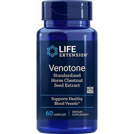 Life Extension Venotone – Standardized Horse Chestnut – Promotes Healthy Fluid Balance – Gluten-Free, Non-GMO – 60 Capsules