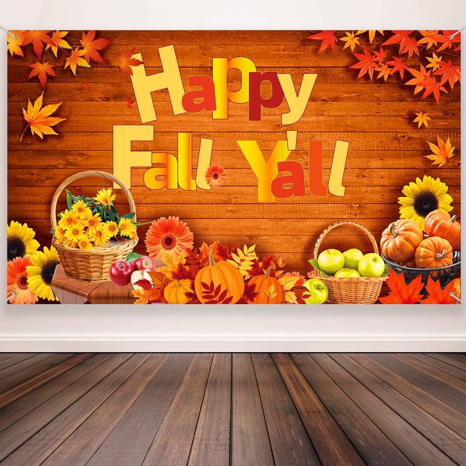 Fall Party Decorations Supplies, Extra Large Fabric Happy