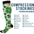 thumbnail image 4 of High Elasticity Compression Socks, High Knee Socks Adult Universal Leisure Relieve Fatigue, Hat and Clover Travel Daily with Running (1 Pair) Gift, 4 of 7