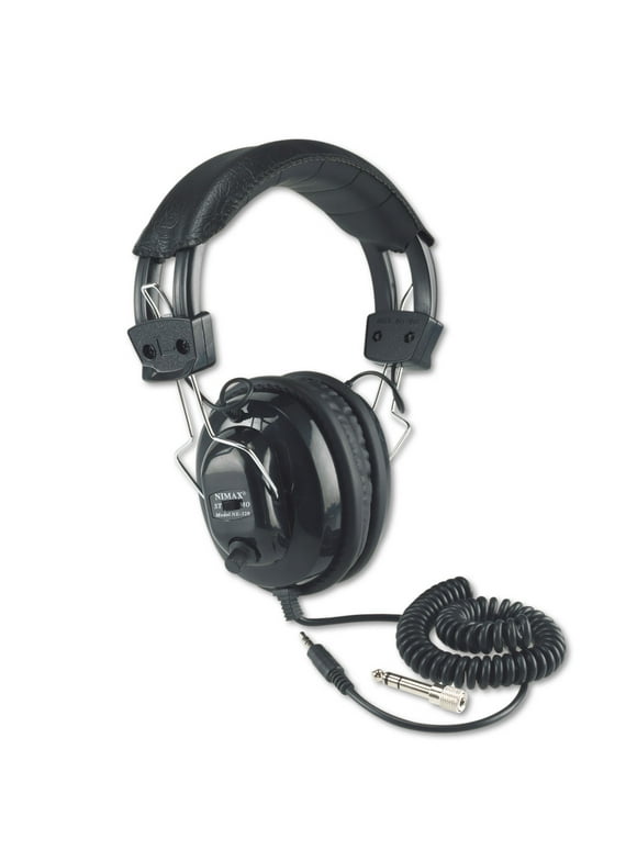 Amplivox Portable Sound Sys. Deluxe Stereo Headphones W/mono Volume Control, Black