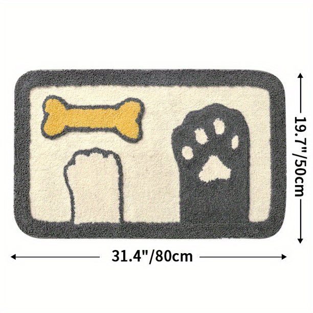 1pc Cute Cat Paw Fish Non-Slip Bath Mat - Soft and Absorbent Premium Bath Rug for Bathroom Floor, Sink, Bathtub, and Shower Room