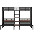 thumbnail image 6 of Twin/Twin/Twin Triple Bunk Bed, Kids/Teens Metal Bed Frame with Multi-functional Storage Stairs, Accent Two-Tone Platform Bed, 6 of 10