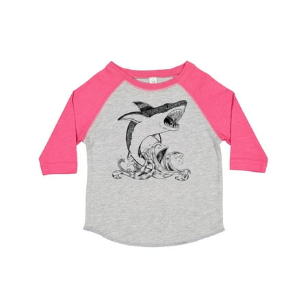

Inktastic Great White Shark Jumping in Black Gift Toddler Boy or Toddler Girl T-Shirt
