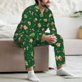 thumbnail image 7 of Pofeuu green Christmas Element Print Men's Long Sleeve Pajama Set Pijamas Para Hombres Pijamas Para Hombres Mens Pajamas Set-, 7 of 7