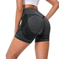 thumbnail image 5 of Womens Biker Shorts High Waist Booty Lifting Compression Athletic Shorts Grey, 5 of 6