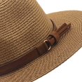 thumbnail image 7 of Bohemia Wide Hat Panama Adjustable Straw Hats for Holiday Beige Beige 2, 7 of 7