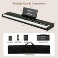 thumbnail image 3 of Gymax 88 Keys Velocity-Sensitive Piano Keyboard Portable Full Size Electric Keyboard Black, 3 of 9