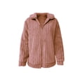 thumbnail image 2 of Michellecmm  Women Plush Zip Up Jacket Solid Color Warm Ribbed Long Sleeve Coat, 2 of 5