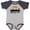 Heather and Navy, variant on Buffalo New York Skyline Retro Boys or Girls Baby Bodysuit