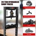 thumbnail image 4 of 20 Ton Hydraulic Shop Press, H-Frame Garage Floor Adjustable Shop Press with Stamping Plates to Bend, Straighten, Or Press Parts, Install Bearings & U-Joints,Black, 4 of 7