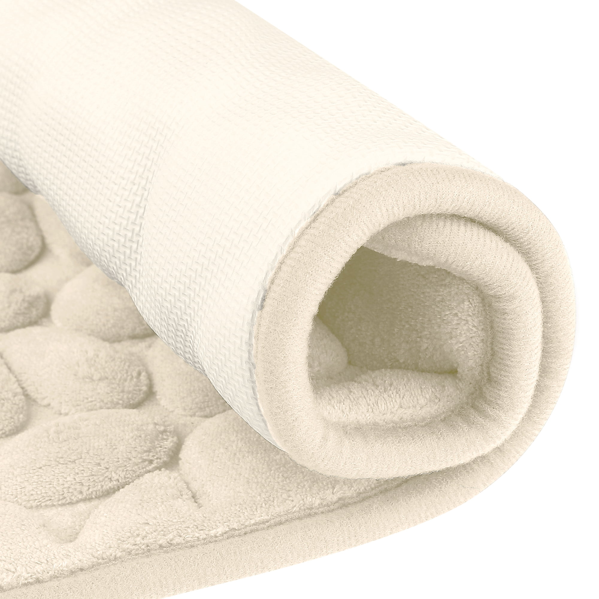 Unique Bargains 2 Pcs Bath Mat Quick Dry Bath Mats Khaki/Grey 16" x 24"
