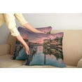 thumbnail image 2 of Ambesonne Nature Throw Pillow Cover 2 Pack, Sunrise River Nautical, 20", Purple Green, 2 of 5
