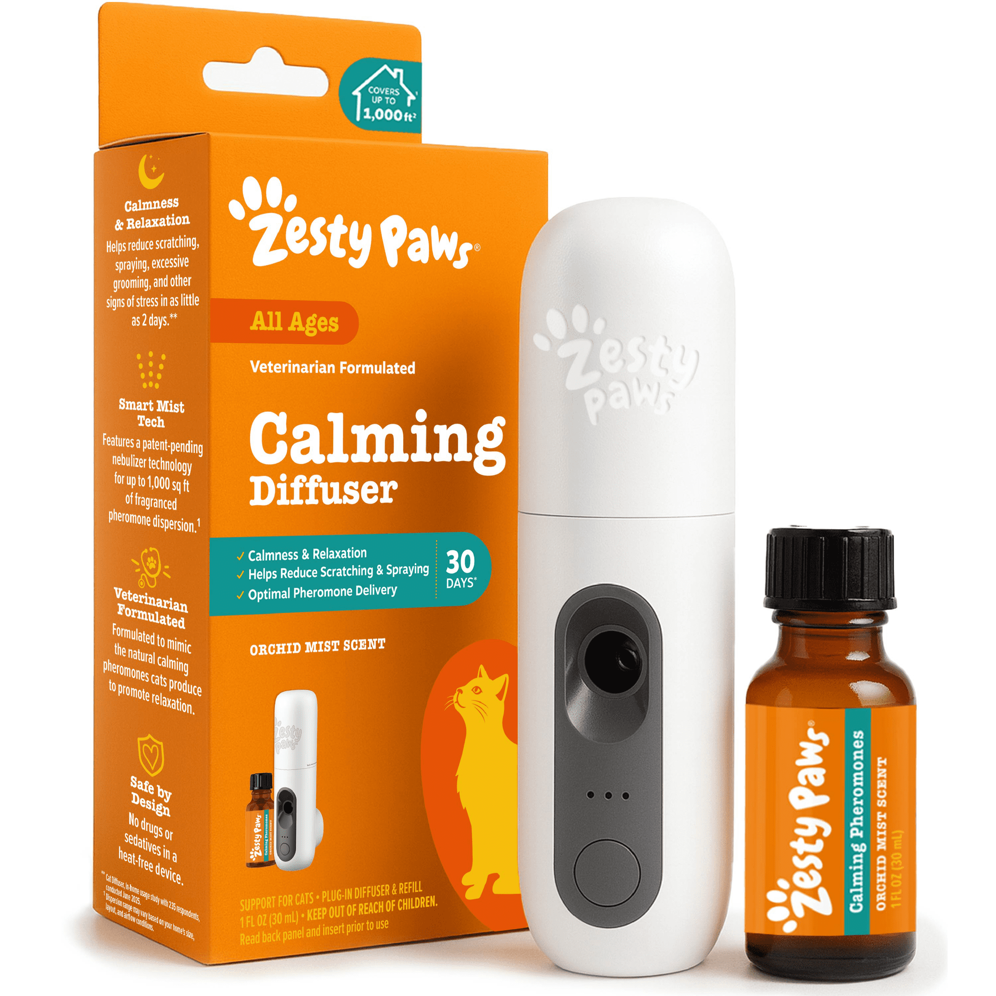 (6 pack) Zesty Paws Cat Calming Diffuser - Starter Kit