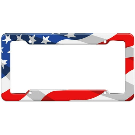 United States Patriotic Flag Pattern License Plate
